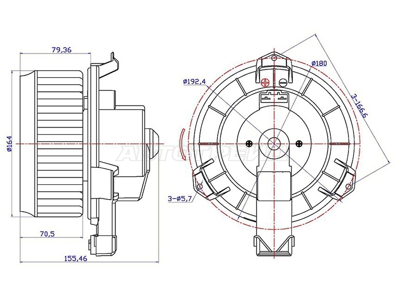 Мотор отопителя салона (Правый руль) Toyota Land Cruiser Prado (J120) 02-09 / 4Runner 02-09