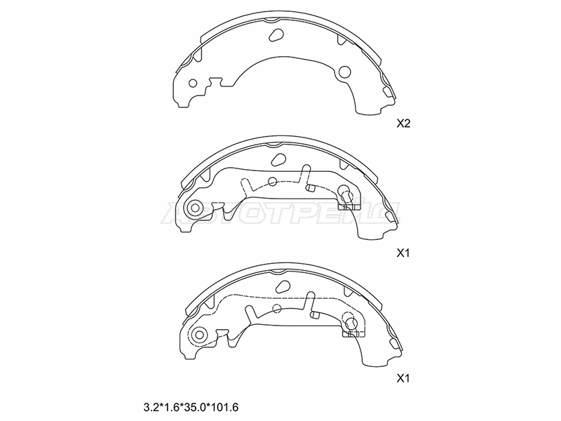 Колодки тормозные барабанные Ford Fiesta 02-08 / Ka 16-