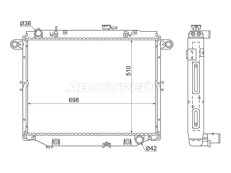 Радиатор Toyota Land Cruiser (J100) 98-07 / Lexus LX 98-07
