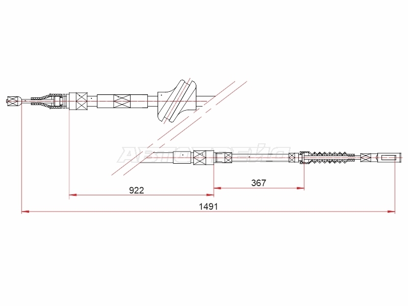 Трос ручного тормоза Audi A6 94-97 / 100 91-95 (Справа=Слева)