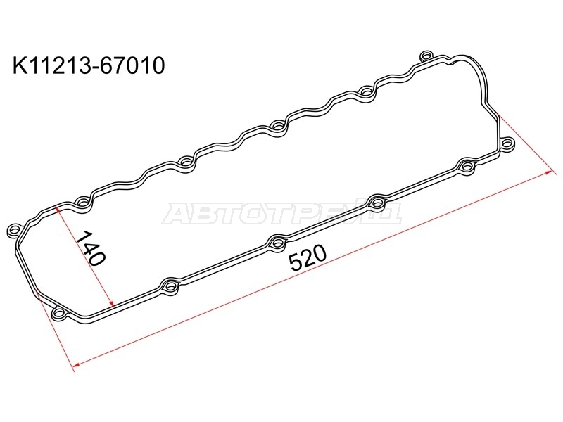 Прокладка клапанной крышки Toyota Hiace 93-04 / Hilux Pick Up 91-04 1KZT;1KZTE