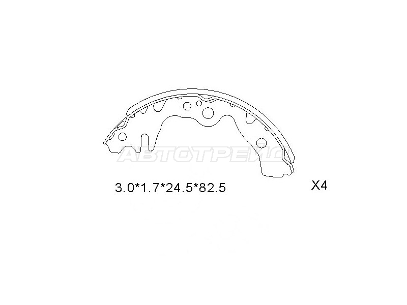 Колодки тормозные барабанные Toyota Passo 04-10