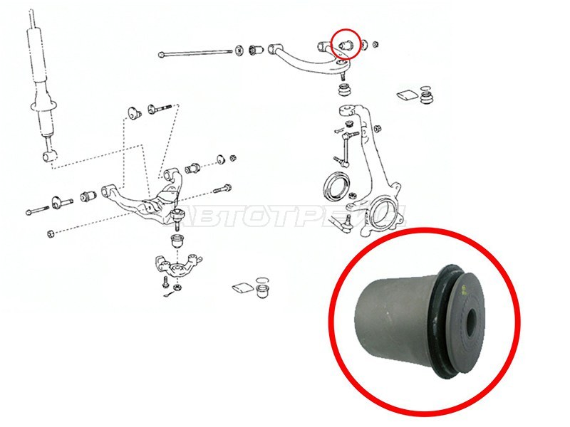 Сайлентблок переднего верхнего рычага TOYOTA LAND SAT ST4863260010