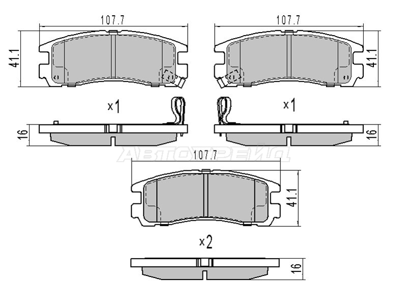 Колодки тормозные (Сзади) Mitsubishi Galant 96-12 / RVR 91-17