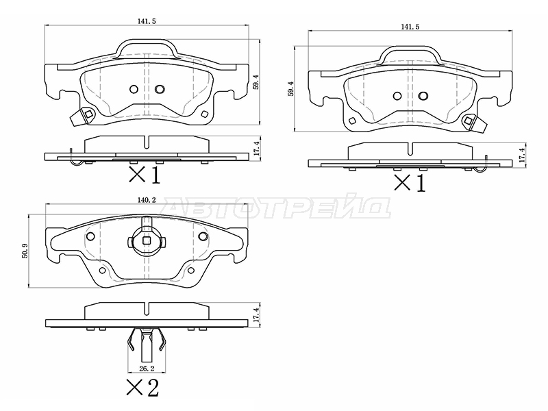 Колодки тормозные (Сзади) Dodge Durango 11-20 / Jeep Grand Cherokee 10-22