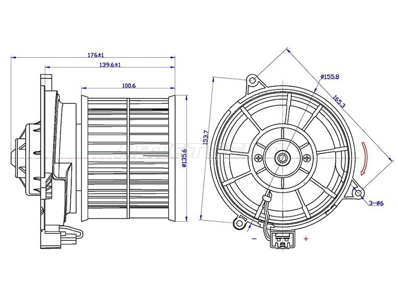 Мотор отопителя салона (Левый руль) Ford Fiesta 02-08 / Fusion 02-12