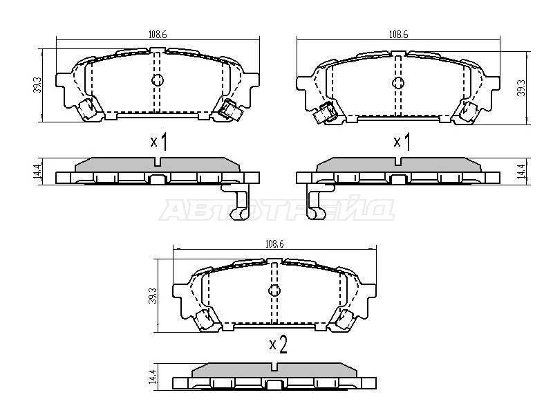 Колодки тормозные (Сзади) Subaru Forester 02-08 / Impreza 00-07