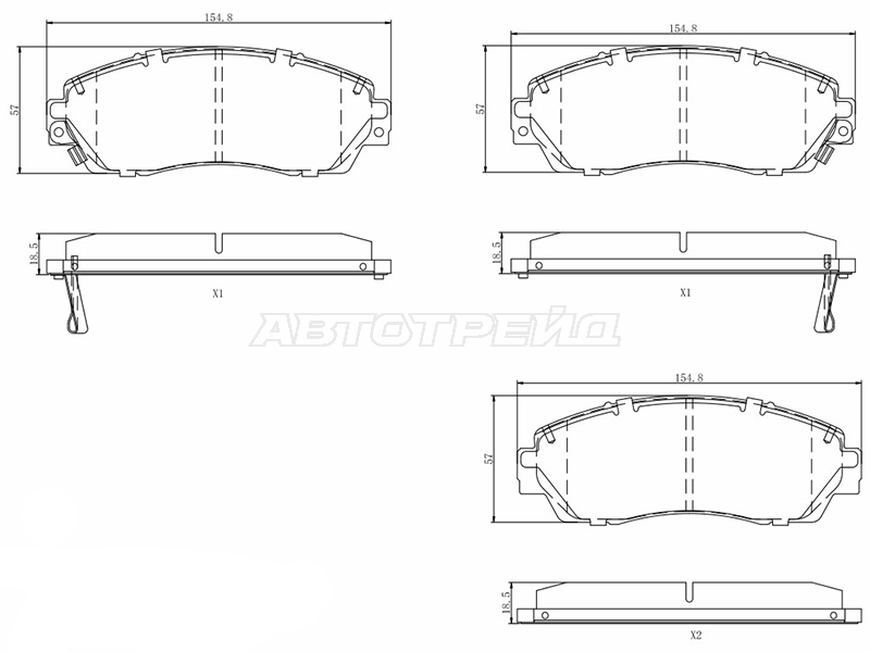 Колодки тормозные (Спереди/ С отверстиями под пружинку) Honda CR-V 06-20 / Haval F7 18-22