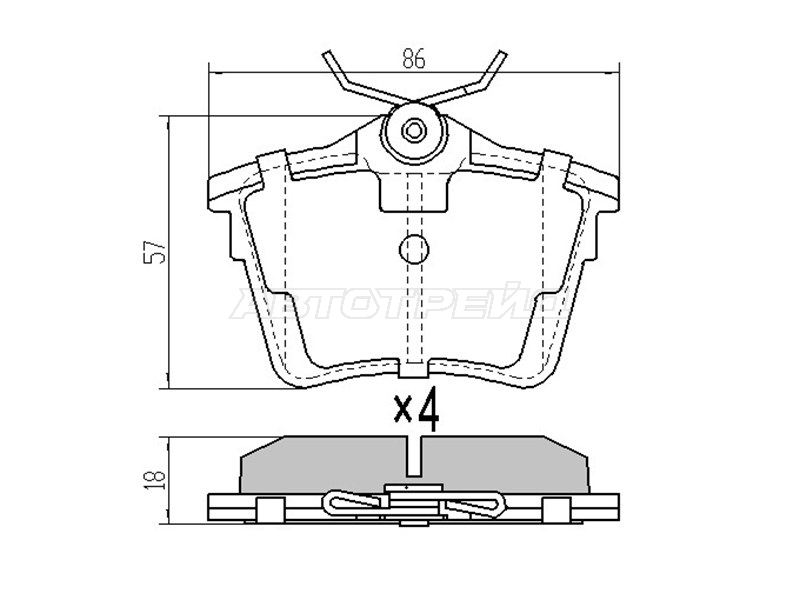 Колодки тормозные (Сзади) Citroen C5 08-17 / C1 05-08