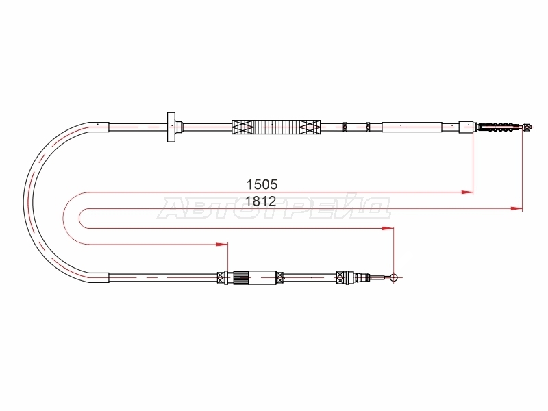 Трос ручного тормоза Audi A4 94-06 / A6 97-01