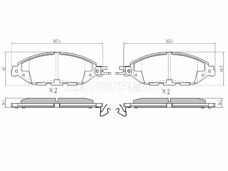 Колодки тормозные (Спереди) Nissan Murano 16-22 / Pathfinder 12-21