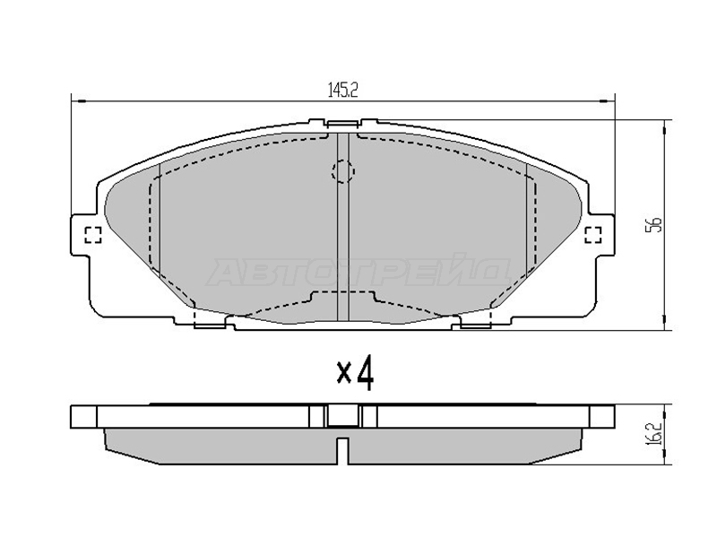 Колодки тормозные (Спереди/ Усиленные) Toyota Hiace 82-20 / Grand Hiace 99-02