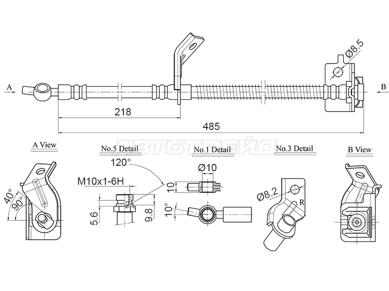 Шланг тормозной (Спереди/ Справа) Kia Ceed 12-16 / Hyundai i30 11-15