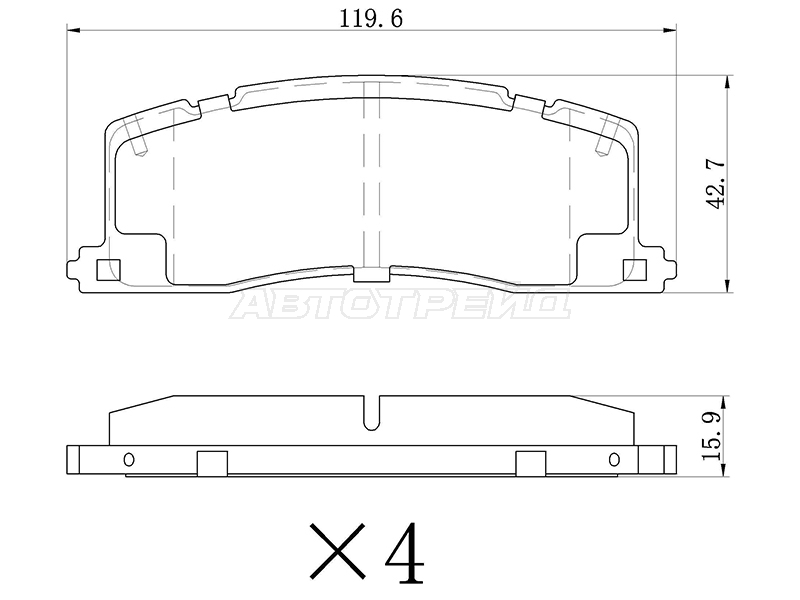 Колодки тормозные (Сзади) Toyota Estima 90-99 / Estima Emina 92-99