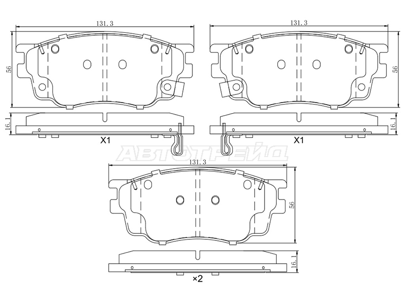 Колодки тормозные (Спереди) Mazda 6 02-08 / FAW Besturn B70 13-15