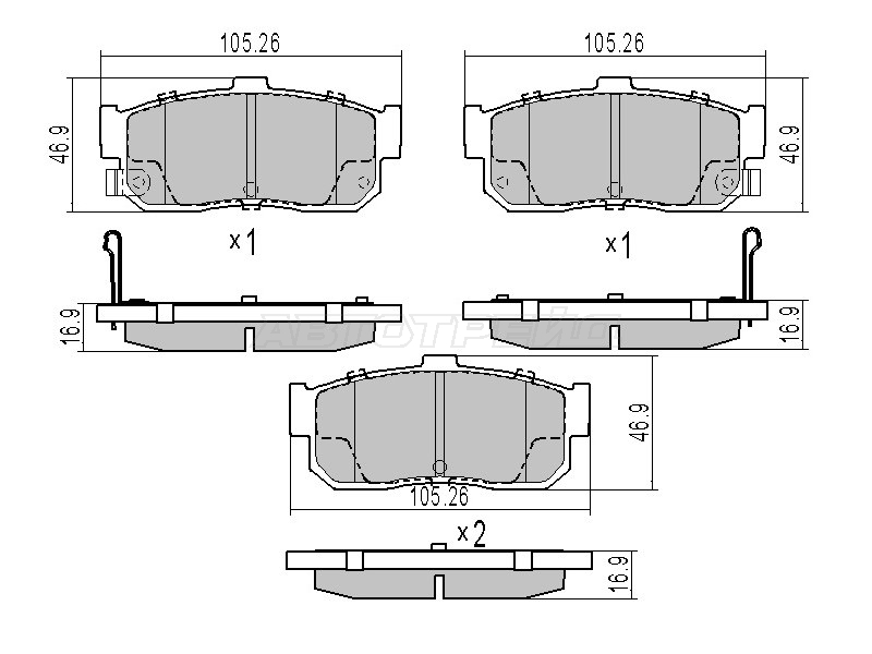 Колодки тормозные (Сзади) Nissan Almera 95-06 / Primera 90-02