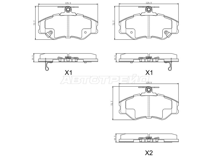 Колодки тормозные (Спереди) Hyundai Porter 98-10