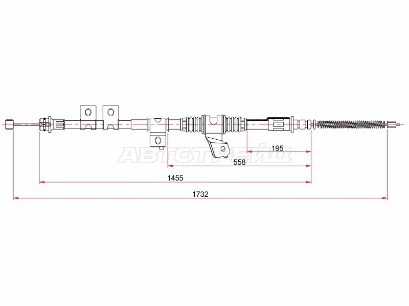 Трос ручного тормоза Mitsubishi Pajero 99-06 / Montero 00-06 (Справа)