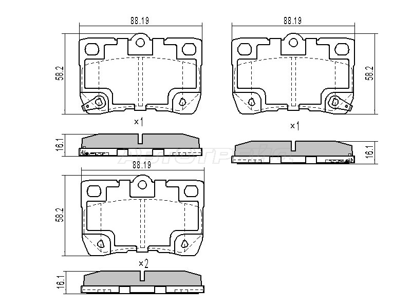Колодки тормозные (Сзади) Toyota Crown 08-22 / Lexus GS 05-12