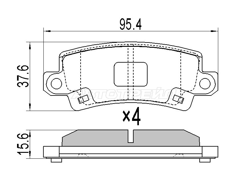 Колодки тормозные (Сзади) Toyota Corolla (E120) 00-07 / Corolla Fielder 00-06