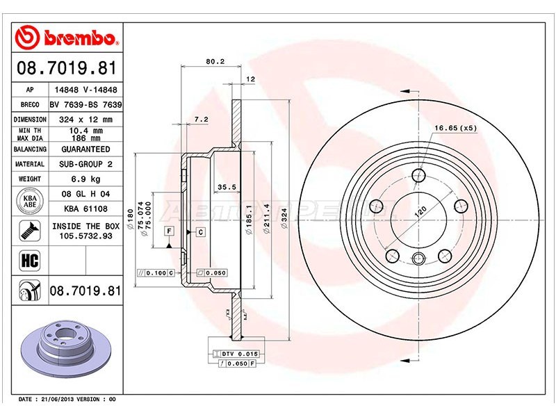 BREMBO 08.7019.81