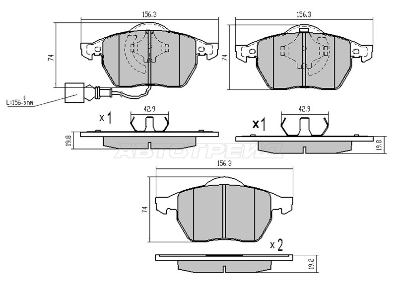 Колодки тормозные (Спереди) Audi A3 96-03 / A6 97-08