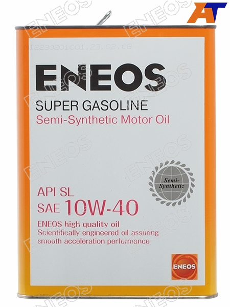 Масло моторное полусинтетическое ENEOS Super Gasoline 10W-40 SL 4л ENEOS OIL1357