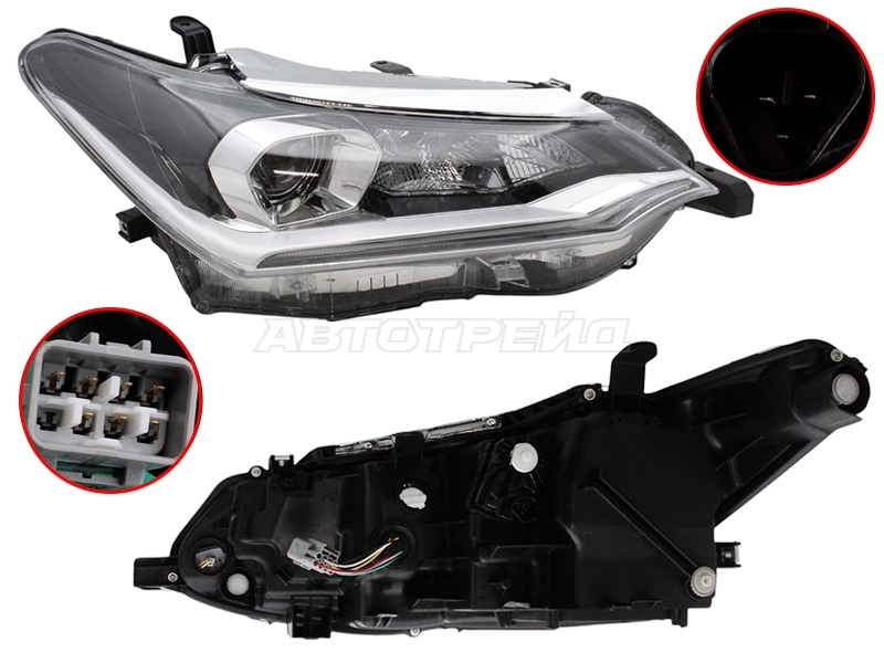 Фара Toyota Corolla Fielder (E160) 15- / Corolla Axio (E160) 15- (Справа/ LED/ ДХО/ Комплектация WxB) SAT ST12597CR