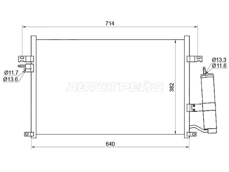 Радиатор кондиционера Chevrolet Lacetti 04-13 / Daewoo Lacetti 04-09