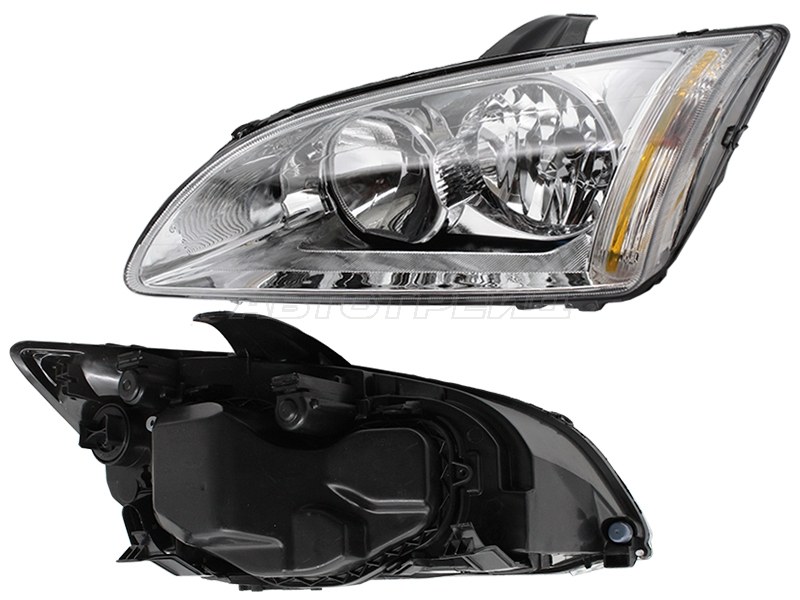 Фара Ford Focus 04-08 (Слева/ Галоген/ Ручная регулировка)