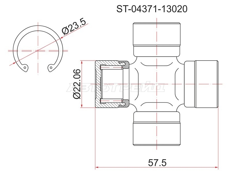 Крестовина карданного вала Lexus RX 97-09 / Mitsubishi ASX 10-