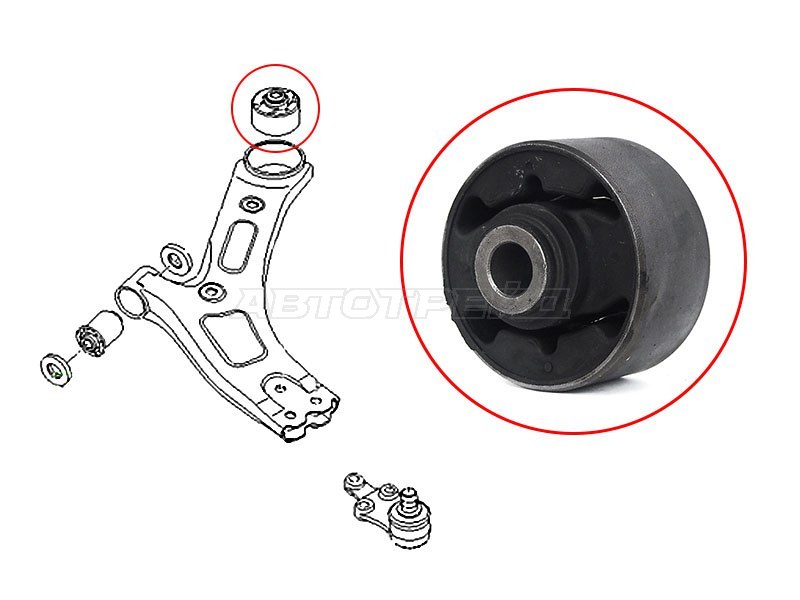Сайлентблок переднего нижнего рычага задний (вертик) HYUNDAI STAREX 07 SAT ST555844H000