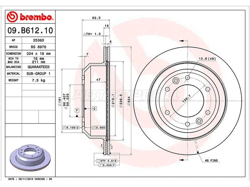 BREMBO 09.B612.10