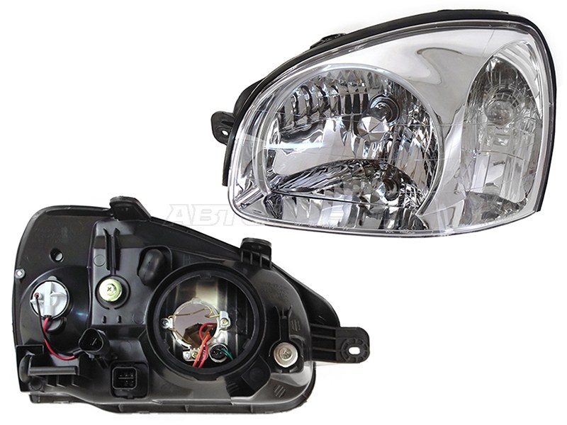 Фара Hyundai Santa Fe 00-06 / Santa Fe Classic 07-13 (Слева/ Галоген/ Ручная регулировка)