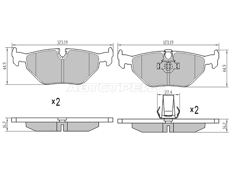 Колодки тормозные (Сзади) BMW 3-Series 90-00 / 5-Series 95-04