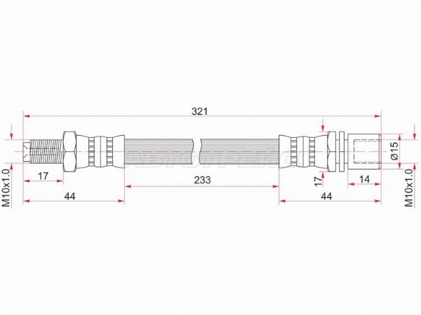 Шланг тормозной (Спереди) Toyota Hiace 89-04 / Dyna 95-99
