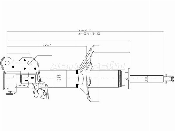 Стойка Передняя Nissan Almera/Presea/Pulsar/Sunny/Sentra 95- Rh Sat а SAT ST543023M525